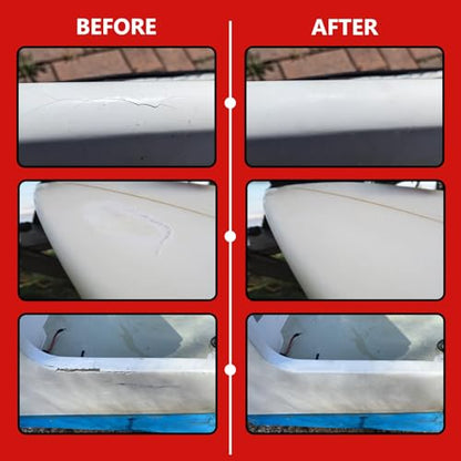 Marine Fiberglass Repair Kit, 100ml White Gel Coat Repair Kit for Repairing Cracks, Holes, Chip in Boat, Jet Ski, Yacht, Surfboard, Sturdy and Waterproof Fiberglass Filler for Tile, Acrylic, Ceramic