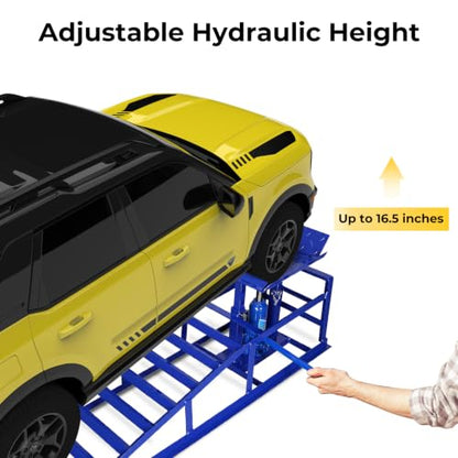 Skepphlay 2 Pack Hydraulic Car Ramps 5t 11000lbs, Cars High Lift 9"-14.2" - color: Blue