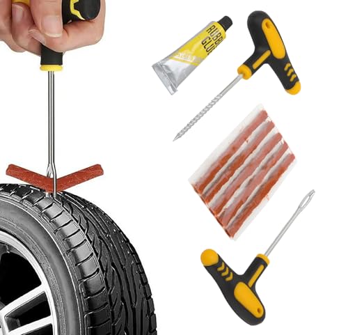Car Tire Repair Tool Set with Rubber Strips Tubeless for Truck Motorcycle