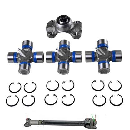 BestParts Front Driveshaft 3x Universal Joints with Spicers and CV Socket Rebuild Kit Compatible with Jeep Wrangler TJ Compatible with Cherokee XJ Replace 211355X 5-153X