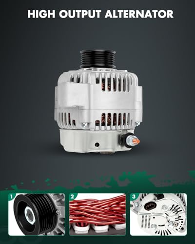 SCITOO 13715 Alternator 100Amp for Lexus GS400 1998-2000, GS430 2001-2005 - size: 130A, style: 104210-4480 Alternator
