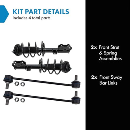TRQ Front Suspension Kit Complete Strut & Coil Spring Assembly Sway Bar - style: PSA27973