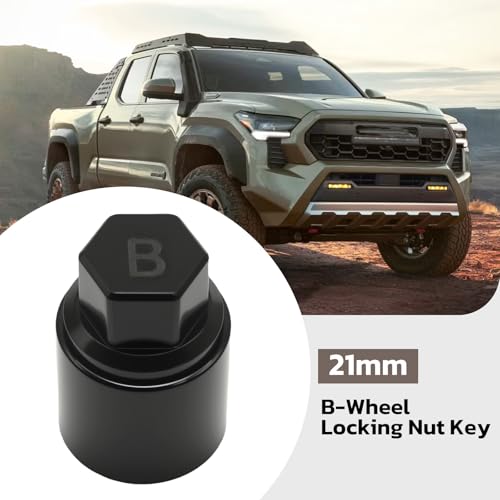 B-Wheel Locking Nut Key, Replacement for Toyota Tacoma, 21mm Wheel Lock Nut Socket Adapter, Anti-Theft Lug Removal Tool - color: Black, size: Socket B 21mm