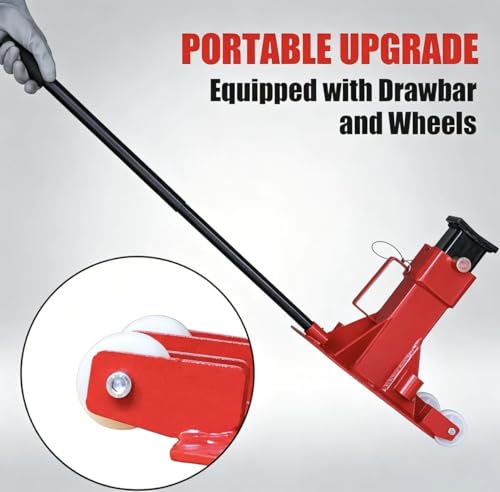 Big RED 7 Ton Heavy Duty Jack Stands, Pin Style Jack Stand with 2 Casters and Handle, Easily Portable Car Stand for SUV, Trucks and Pick Ups, Red - size: 7 ton caster