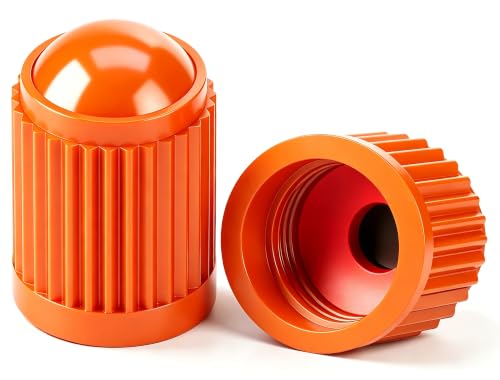 30PCS Tire Valve Stem Caps, Corrosion Resistant, with O Rubber Ring, Airtight Seal Heavy Duty Dustproof Tire Valve Stem Covers for Cars, SUV, Trucks, Bikes, Motorcycles, Bicycles(Orange) - color: Orange, size: 30 pcs