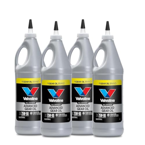 75W-90 Full Synthetic Gear Oil – 4 Quarts (3,784 ml / 128 fl oz) – Axle & Differential Fluid – Hypoid & Limited-Slip Compatible – Bulk 4-Pack – Extreme Pressure & Heat Protection