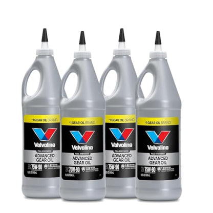 75W-90 Full Synthetic Gear Oil – 4 Quarts (3,784 ml / 128 fl oz) – Axle & Differential Fluid – Hypoid & Limited-Slip Compatible – Bulk 4-Pack – Extreme Pressure & Heat Protection