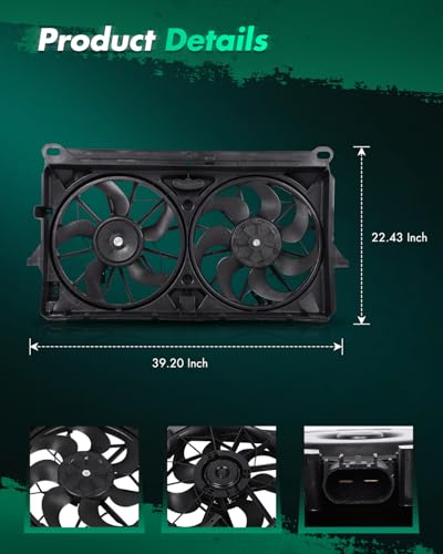 SCITOO 620653 Radiator Condenser Cooling Fan Assembly for Chevrolet & GMC