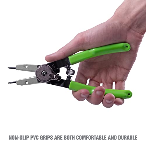 OEMTOOLS 25097 Professional Internal and External Snap Ring Pliers, Useful as Outside or Inside Snap Ring Pliers, Specialty Pliers Set with 7 Bits - style: Straight & 90 Pro Tip Set