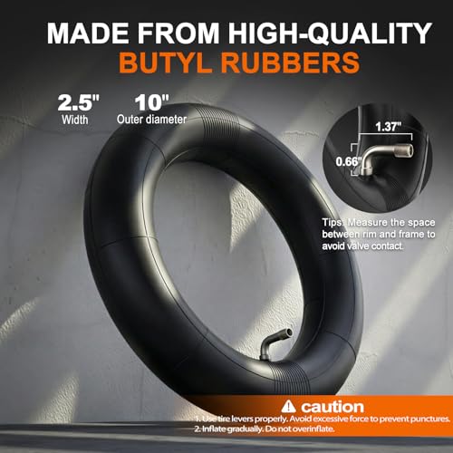 EMERK 10x2.50 Scooter Tire and Inner Tube Set, 90° Bent Valve, 1 Pack - color: 1 Tire + 1 Tube