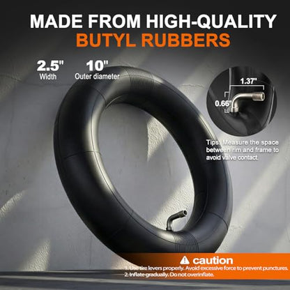 EMERK 10x2.50 Scooter Tire and Inner Tube Set, 90° Bent Valve, 1 Pack - color: 1 Tire + 1 Tube