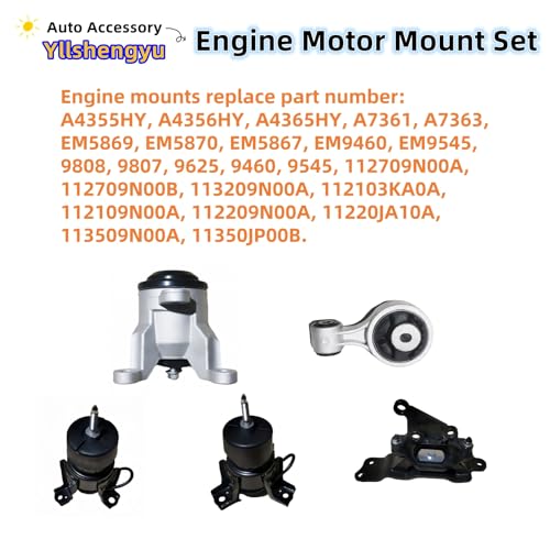 Engine Motor Transmission Mount Kit for Nissan Altima 2007-2012 - size: 2009-2014 Maxima V6 3.5L