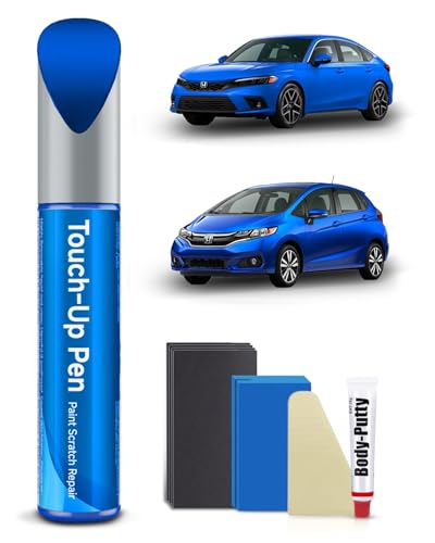 B-593M Aegean/Diffused Sky Blue Metallic Touch Up Paint Kit Compatible with Honda Exact Match Car Scratch Repair Touch Up Paint Kit - color: Aegean/Diffused Sky Blue Metallic(B-593M) compatible with Civic/CR-V/CR-Z/Fit/HR-V/Insight/Pilot