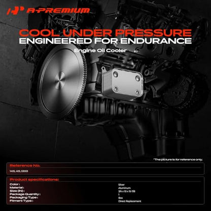 A-Premium Transmission Oil Cooler, Universal Aluminium 8 Pass Tube and Fin, Oil Cooler Kit with Hose Mounting Kit
