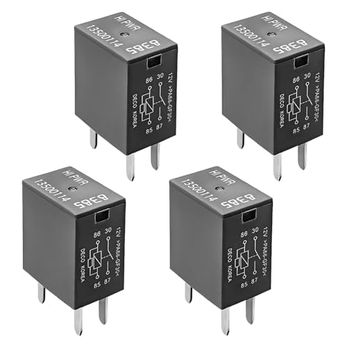 4PCS Car Air Conditioning Relay, 13500114/8385 12VDC 40A 4-Pin Quick Connect Relays, Multi Purpose High-Performance Fuse Box Relay for Vehicle AC Fan Starter Light & More - color: 4PCS