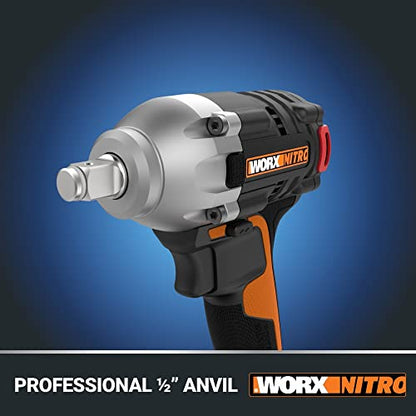 WORX Cordless Impact Wrench 20V 1/2" Brushless, WX272L - style: 20V Cordless Brushless Impact Wrench(Battery Pack & Charger)