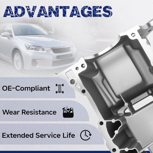 Upper Engine Oil Pan Sump with Drain Plug for 2009-2019 Toyota Corolla - size: 264-628
