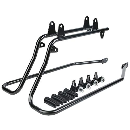 TCMT Hard Saddlebags Bag & Liners Carpet Insert W/Conversion Brackets Fit For Harley Softail 1984-2017 (except Softail Slim, Softail Deuce Models) - color: Black Conversion Brackets, size: Style C Vivid Black(Black Latches)