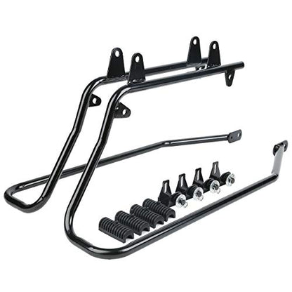 TCMT Hard Saddlebags Bag & Liners Carpet Insert W/Conversion Brackets Fit For Harley Softail 1984-2017 (except Softail Slim, Softail Deuce Models) - color: Black Conversion Brackets, size: Style C Vivid Black(Black Latches)