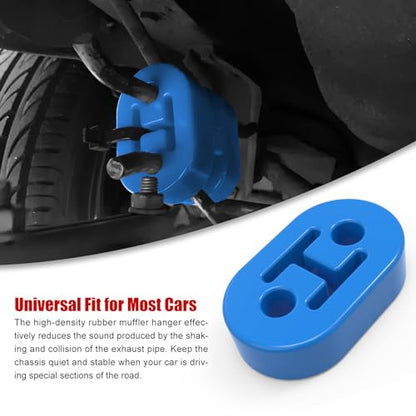 Exhaust Hangers Upgrade EPDM(More Durable than Rubber) Muffler Bushing Insulator Shock Absorbent Mount Bracket 2 Hole 12mm (73mm x 47mm x 21mm) Universal Fit - 4PCS (Blue) - color: BLUE
