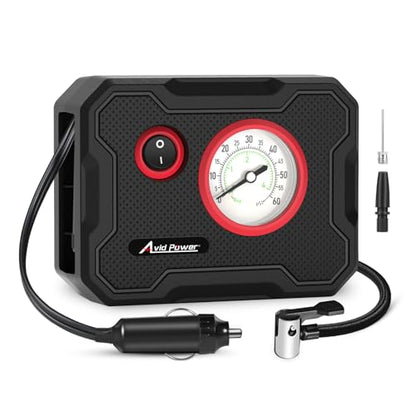AVID POWER 12V Tire Inflator Portable Air Compressor, Lightweight