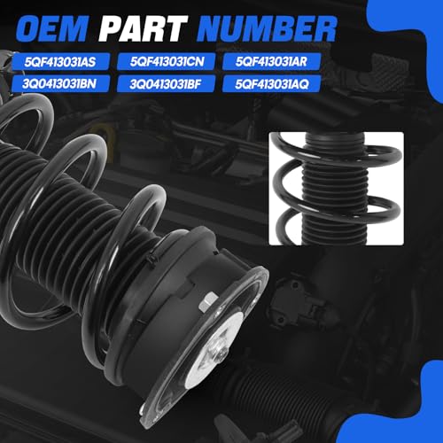 5QF413031CN 2PCS Front Shock Strut Absorber Compatible with 2018-2023 VW Tiguan Compatible with 2019-2023 Audi Q3 2.0L Replace 5QF413031AS 3Q0413031BN Non‑DCC Suspension
