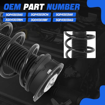 5QF413031CN 2PCS Front Shock Strut Absorber Compatible with 2018-2023 VW Tiguan Compatible with 2019-2023 Audi Q3 2.0L Replace 5QF413031AS 3Q0413031BN Non‑DCC Suspension