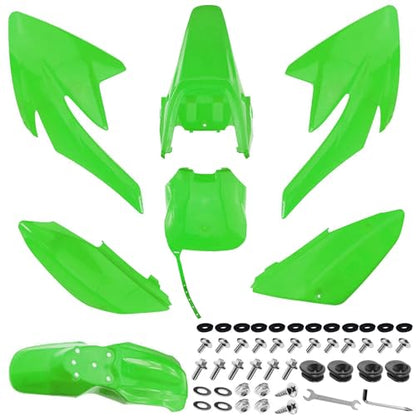 PRO BAT 7 PCs Plastic Fender Fairing Kit - color: Green CRF70 Plastic Fender Kit