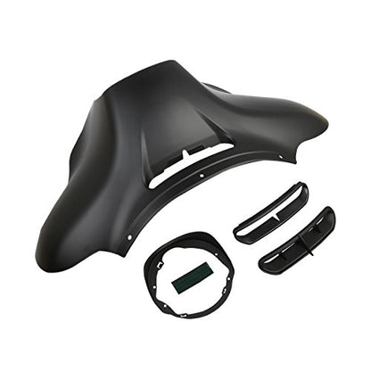 TCT-MOTORPARTS Front Outer Fairing Fit for Harley Touring Electra Street Glide Ultra Limited 2014-2023 Tri Classic FLHTCU FLHT FLHTP FLHTCUL CVO FLHXSE Matte Black - color: Outer Fairing Matte Black