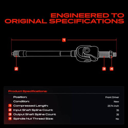 A-Premium Front Left Driver Side CV Axle Shaft Assembly - style: Front Driver Side