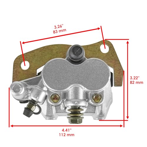 Caltric Front And Rear Brake Caliper with Pads Compatible with Yamaha Rhino 450 Yxr450 4X4 2006 2007 2008 2009