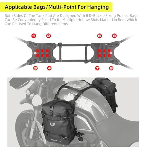 Rhinowalk Motorcycle Tank Side Bag/Motorcycle Front Load Universal Saddle Bag Mounting Base - size: Fuel Tank Double Saddle