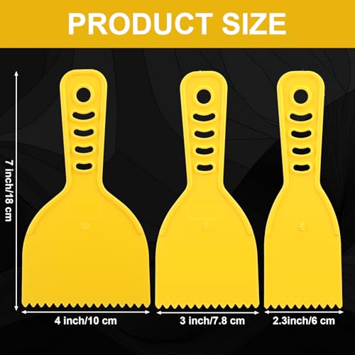 Lothee 3 Pcs Notched Trowel Set, Adhesive Spreader, 4" 3.1",2.4" - size: 4" 3.1",2.4"
