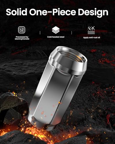 GAsupply 1/2-20 Lug Nuts 20pcs, Chrome 1.9" Long Tall 3/4" Hex, Cone Seat - color: Silver, size: 1/2"-20, style: 20pcs - 1.9" Tall