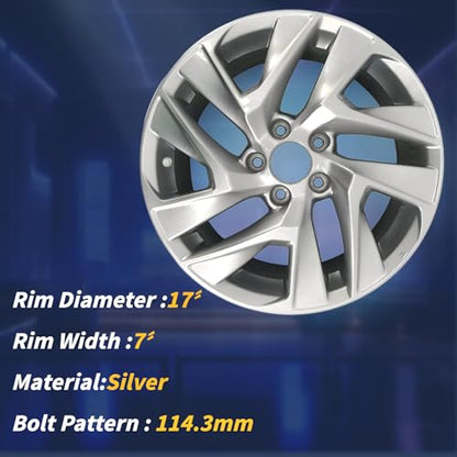 New Single 17" 17x7 Inch 17 Inch Alloy Aluminum Wheel Rim Fits for Honda CR-V 2014 2015 2016, OEM Design Replacement Rim Direct Fit, 64069, Silver