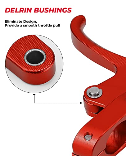 KEMIMOTO Finger Throttle Compatible with Wave Runner Jet Ski Sliver Red Aluminum Alloy - color: Red