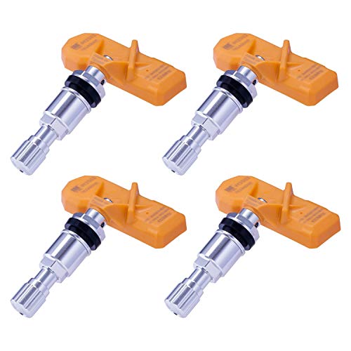 IM4168 TPMS Sensor 433MHz – Aluminum Stem Tire Pressure Sensors - Pre-Programmed Tire Sensor for Cars - Ready to Install Tpms Sensors Compatible for ALFA Romeo, Aston Martin, Chrysler & More - Pack 4 - color: Aluminum stem