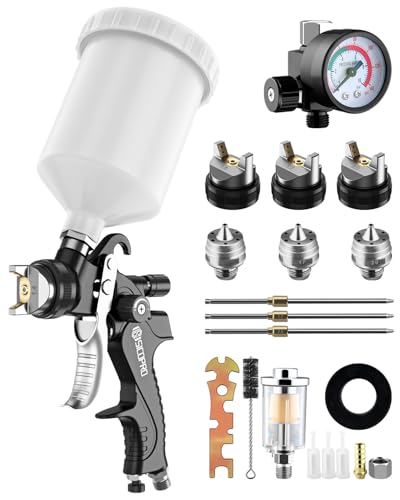 HVLP Spray Gun, Automotive Paint Gun, Spray Gun for Painting - color: Black