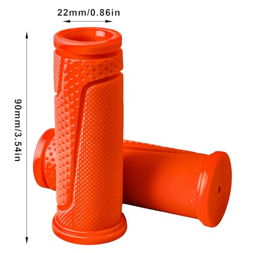 9-Color Kids Bike Handlebar Grips - Non-Slip TPR Bicycle Grips for Mini Bikes & Micro Scooters (22.2mm, 90mm) - color: Orange