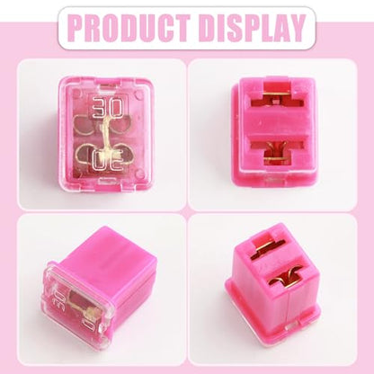 10PCS Jcase Car Fuses,Low Profile Box-Shaped 30 Amp Fuse for Protection of Circuit Systems,Universal Micro Cartridge Fuses Automotive Accessories for SUVs,Trucks,Cars - color: 10pcs 30A