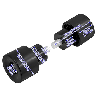 Crash Bar Slider Ends Frame Sliders Fit for Harley M12 Screw - color: All Black