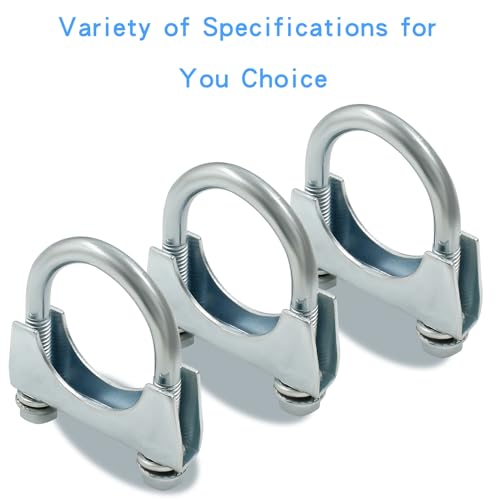 1-1/2'' U Bolt Muffler Exhaust Clamp with Saddle Style Pack of 2 - size: 1-1/2",2PCS