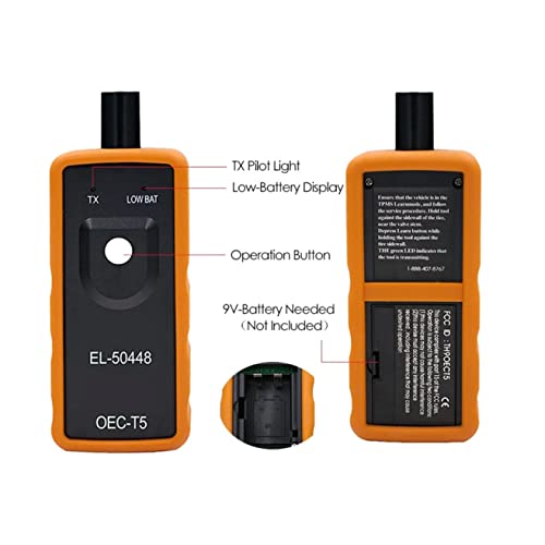 EL-50448 TPMS Relearn Tool with Battery Chevy TPMS Reset Tool for Cadillac GMC Buick GM Tire Pressure Sensor Reset Tool Chevy Tire Pressure Monitoring System Sensor TPMS Programming Tool