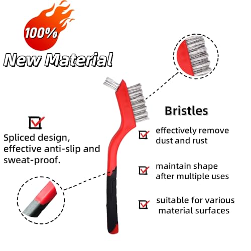 8-Piece Wire Brush Set, Metal Brush for Cleaning Rust, Paint & Welds—8 Pack - size: 8PCS Wire Brushes