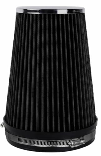 6" Inlet Cold Air Intake Filter Cone Replacement Performance Washable Clamp-On Dry Air Filters Black (8" Tall) - color: Black (8" Tall)