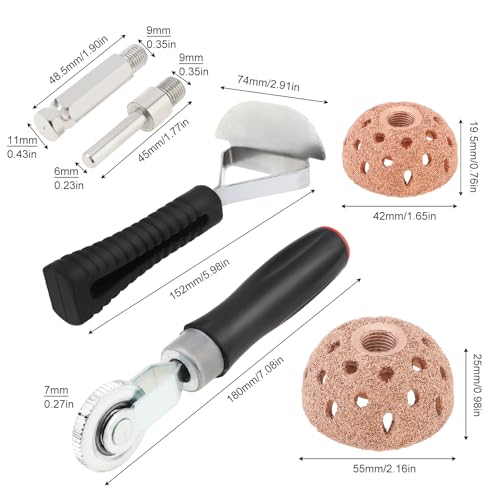 Windance Tire Repair Patch Tools,Tire Buffing Wheels 42mm 55mm for Cars Trucks Motorcycles Bicycles Electric Bicycles with Tire Patch Roller, Scraping Cutter, Tire Grinding Polishing Accessories Kit