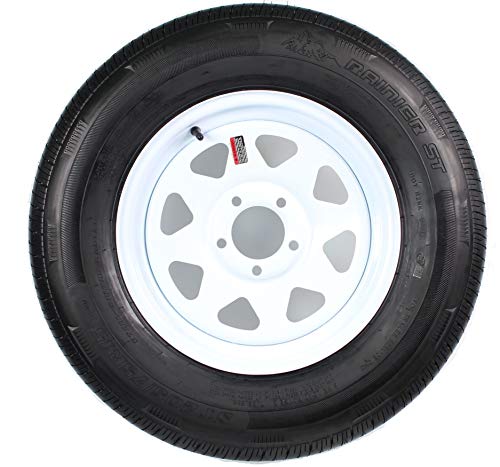 eCustomrim Radial Trailer Tire Rim Assembly ST225/75R15 White Load D 5 Lug