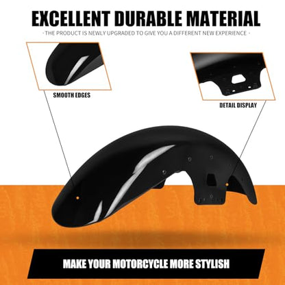 19 inch Wrap Front Fender Fit for Harley Touring 2014-2023 - style: Black 19 inch 2014-2023