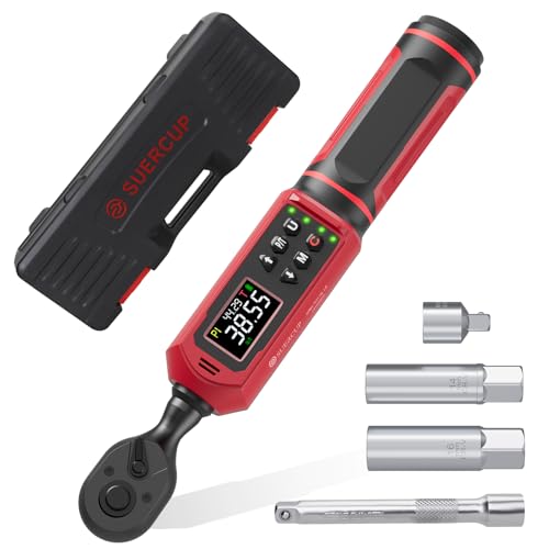 SUERCUP 3/8" Digital Torque Wrench (0.66-44.29Ft.Lb/0.9-60N.m) - size: 3/8" 0.66-44.29Ft.Lb/0.9-60N.m