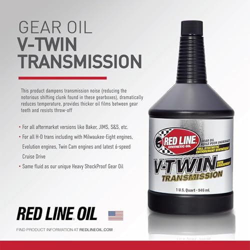 Red Line 42804 V-Twin Transmission Oil with Shockproof - 4 Quarts - size: 4 Pack